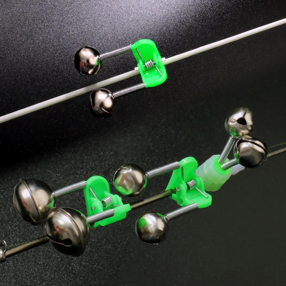 Kit accessoires pêche 5-20 pièces - cloches canne, clips, ressorts double anneau indicateurs morsure