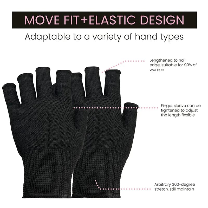 Gants de travail pêche résistants noir nylon tricoté respirants élastiques protection extérieure unisexe