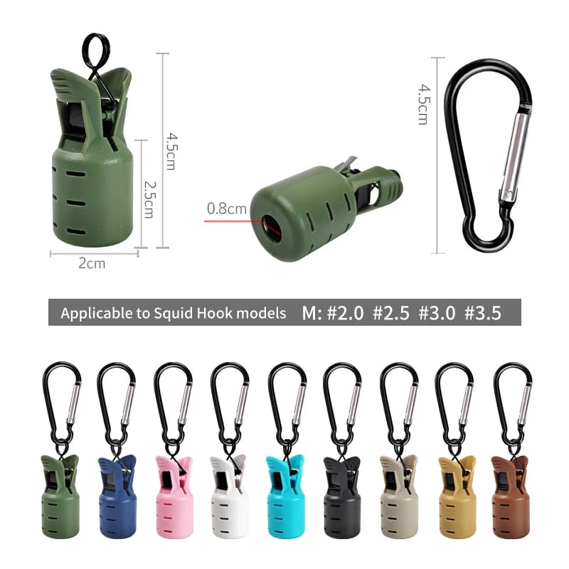Protecteur leurre calmar 6 pièces webfoot avec mousqueton pour pêche à l'encornet en mer