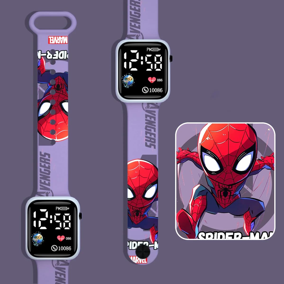 Montre enfant Spiderman Marvel fille garçon montre digitale intelligente étanche 3Bar cadeau