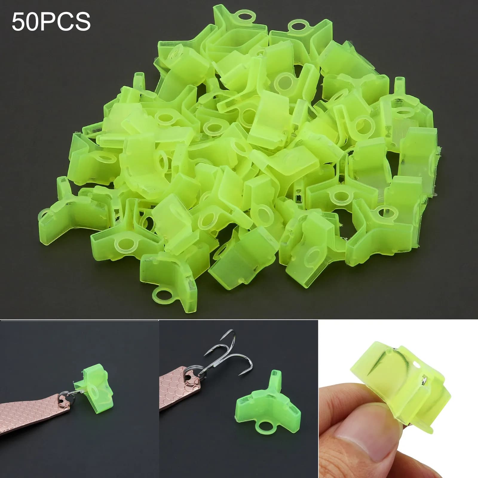 Protecteurs de hameçons triples 50 pièces 1# à 5# - Capuchons de sécurité anti-accrochage pour pêche
