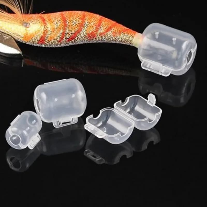 Lot de 100 protections d'hameçons pour leurres calmar - Coques de protection pour pêche aux céphalopodes