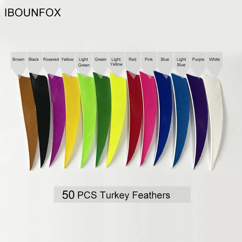 50 plumes naturelles dinde pour flèches chasse - Empenneuses RW pour accessoires arc pêche