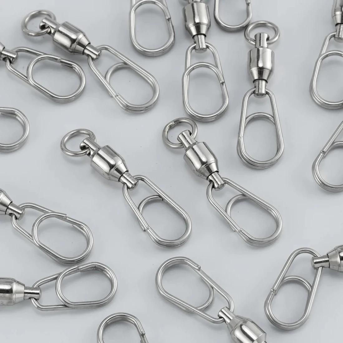 10 émerillons rapides à roulement à billes inox 9km - accessoires pêche connecteurs clips