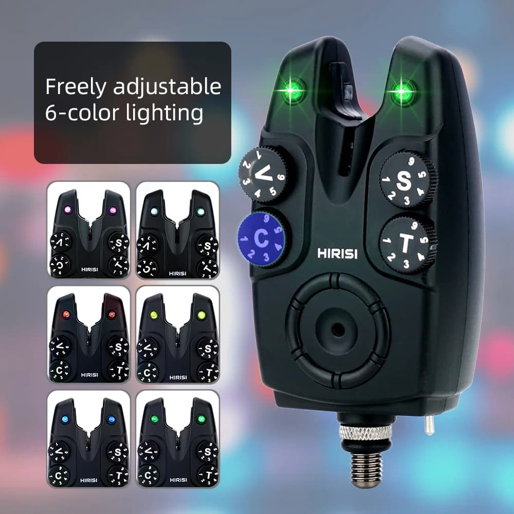 Set d'alarme sans fil anti-vol Hirisi pour pêche à la carpe 1+4 avec indicateur de touches