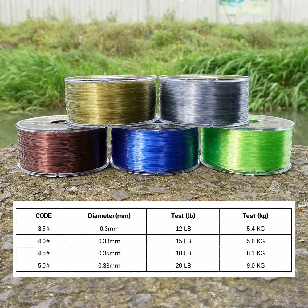 Ligne de pêche monofilament Hirisi 350m haute résistance 12-20LB pour carpe et carnassiers