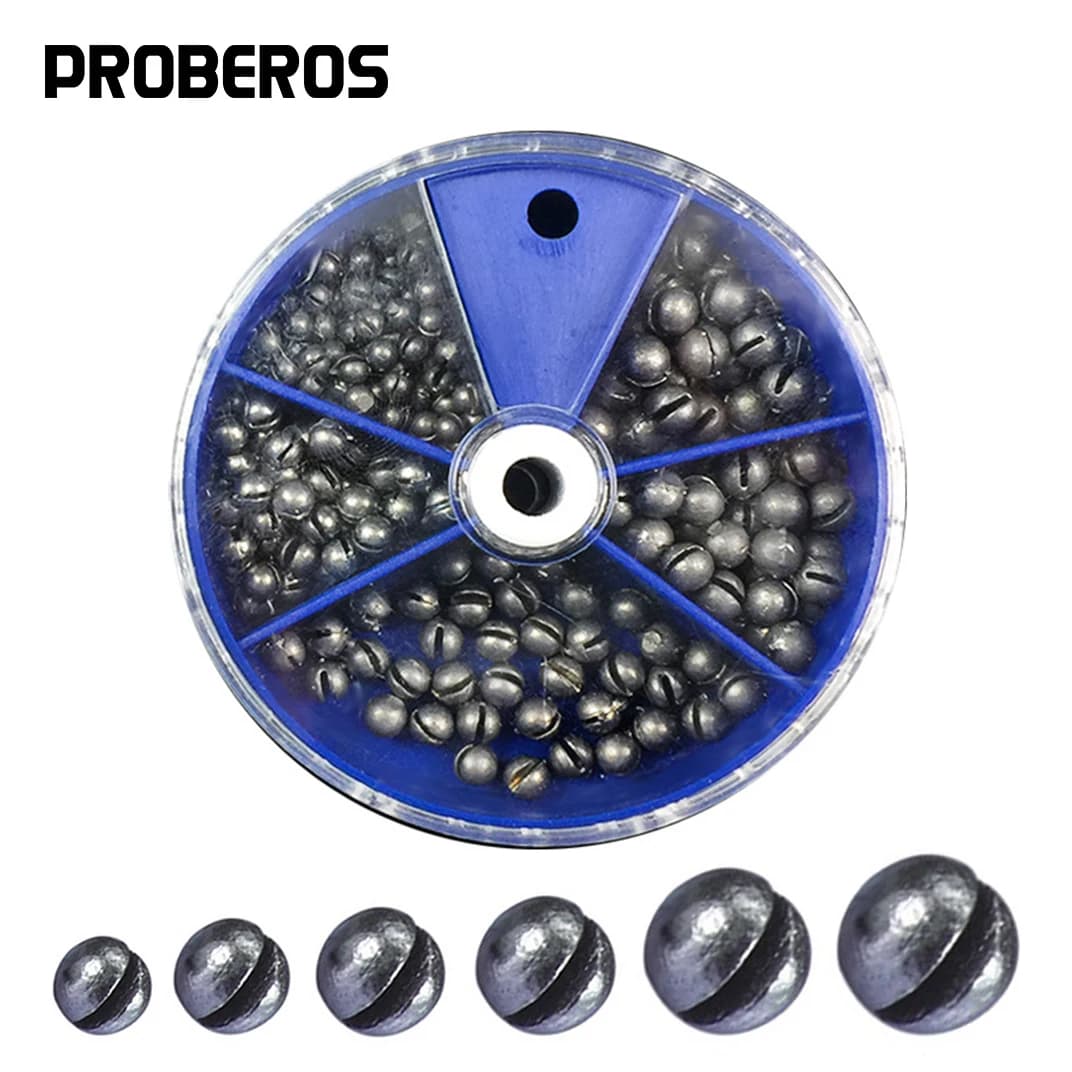 Kit de plombs de pêche 205 pièces avec plombs oeufs amovibles et 5 tailles pour ligne et accessoires