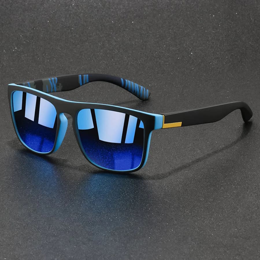 Lunettes de pêche vintage carrées pour hommes et femmes - Style rétro avec protection anti-éblouissement