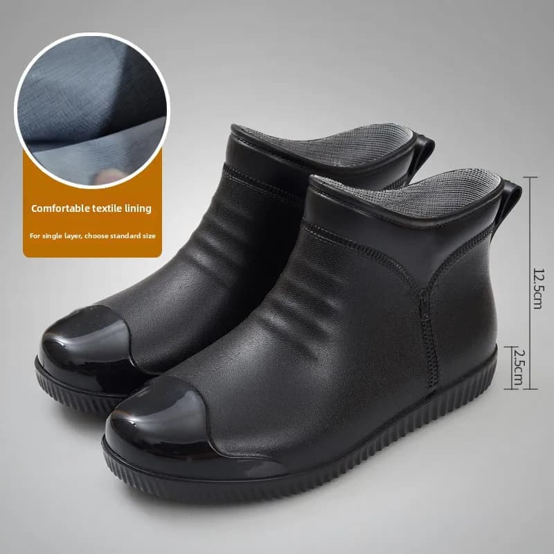 Bottes de pluie homme courtes mode pêche lavage auto antidérapantes PVC confortables