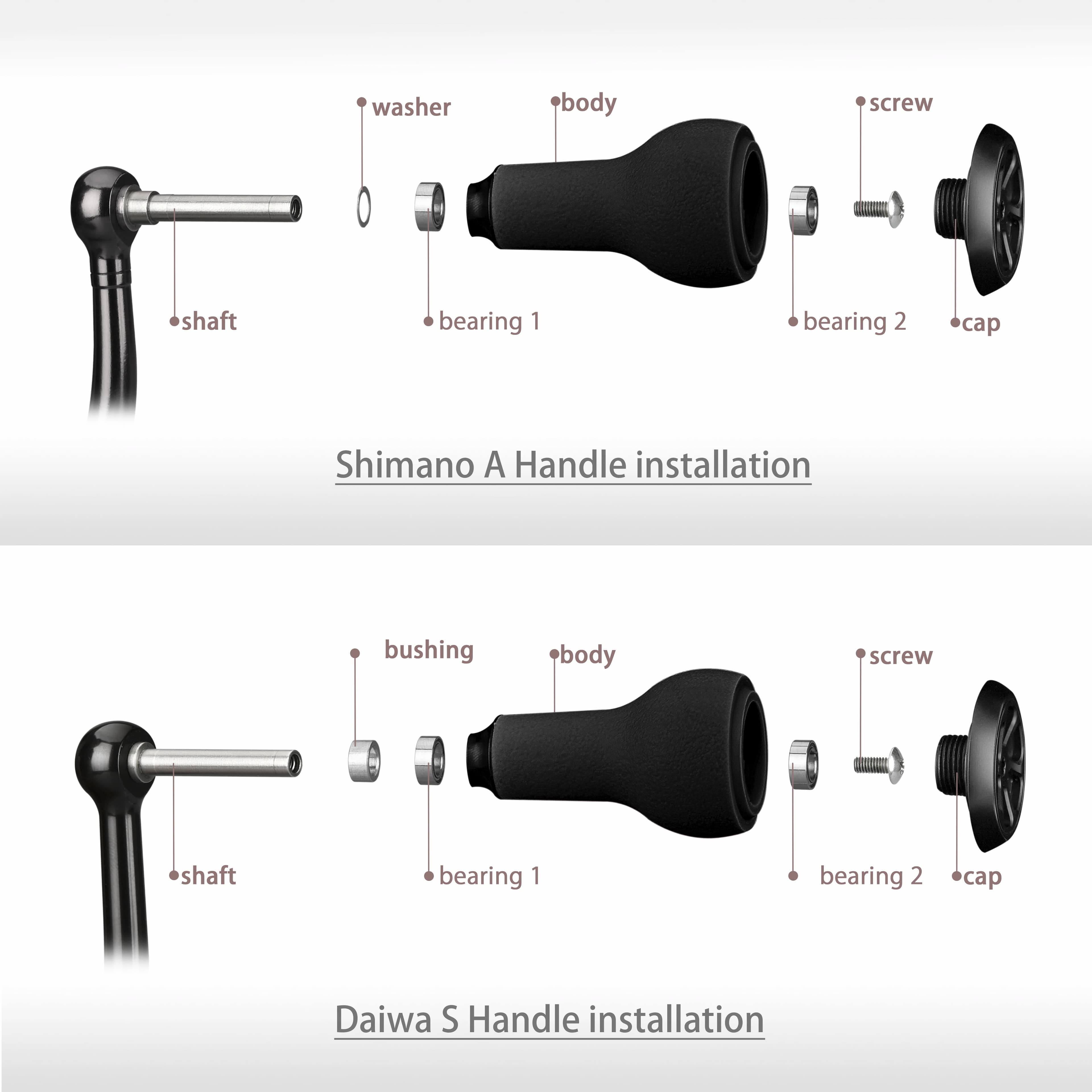Poignée de moulinet Gomexus TPE 27mm pour Shimano Daiwa, knob confort antidérapant pour pêche humide
