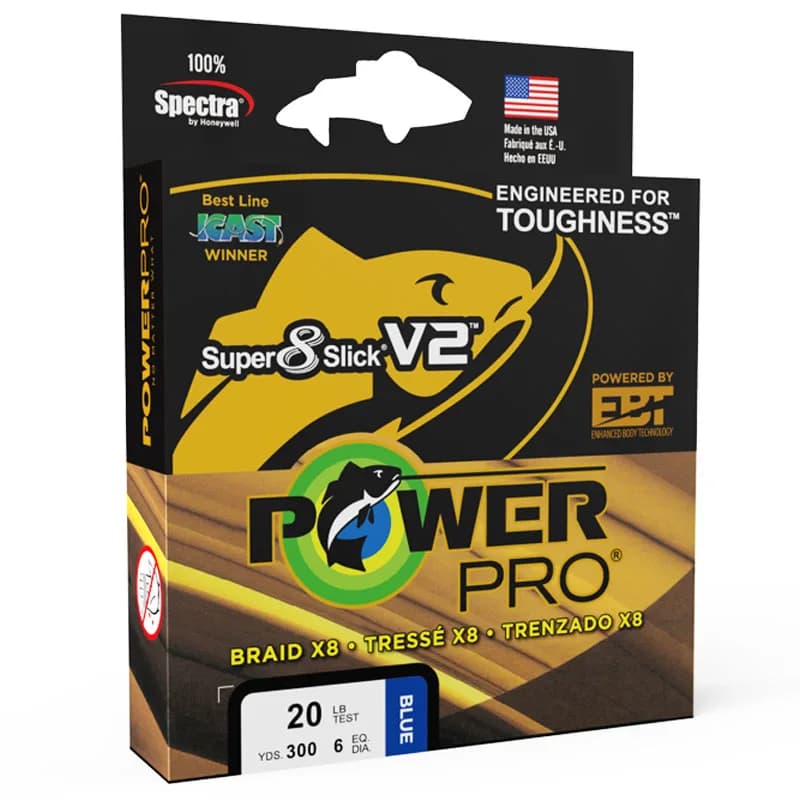Ligne de pêche POWER PRO 8X tressée - Fil Spectra 10-80lb 300 yards pour pêche sportive et mer