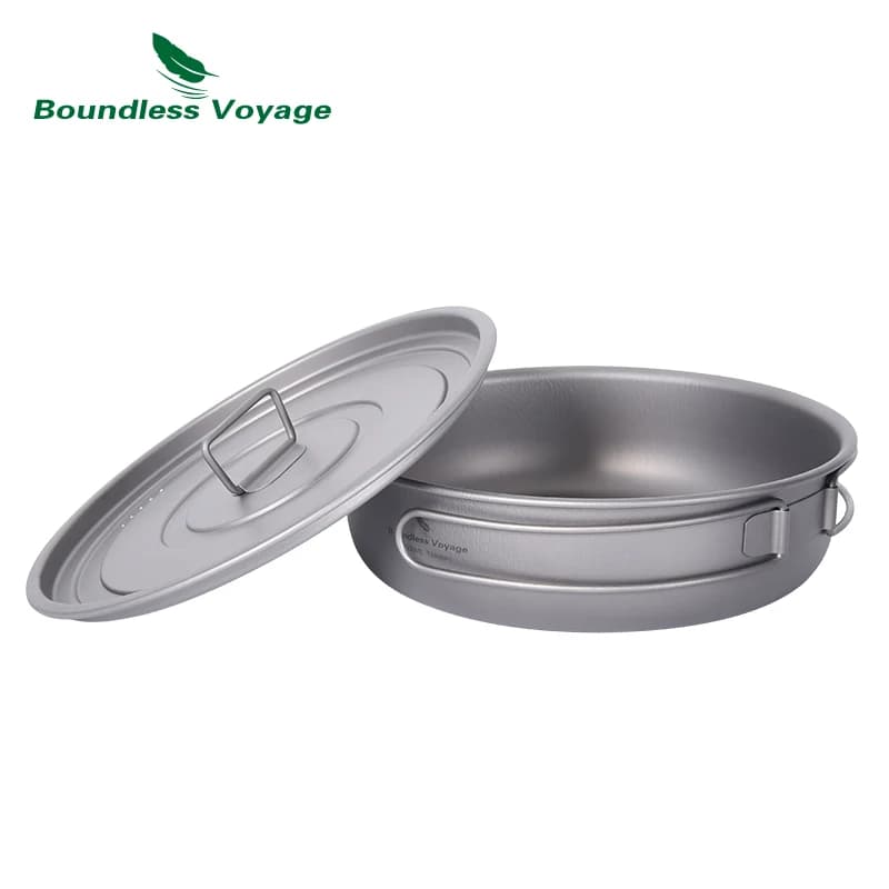 Poêle à frire titane pliable camping avec couvercle pour vos aventures en plein air