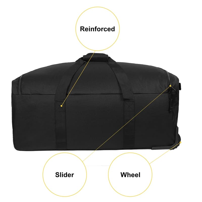 Sac de voyage militaire étanche 124L grande capacité avec roulettes pour camping et randonnée