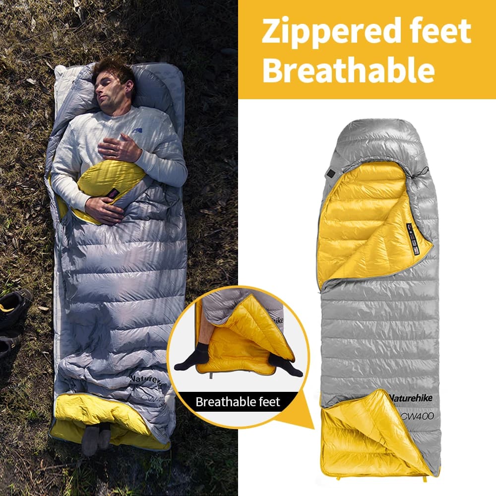 Sac de couchage hiver léger 650FP duvet canard imperméable pour randonnée et camping Naturerandonnée CW400