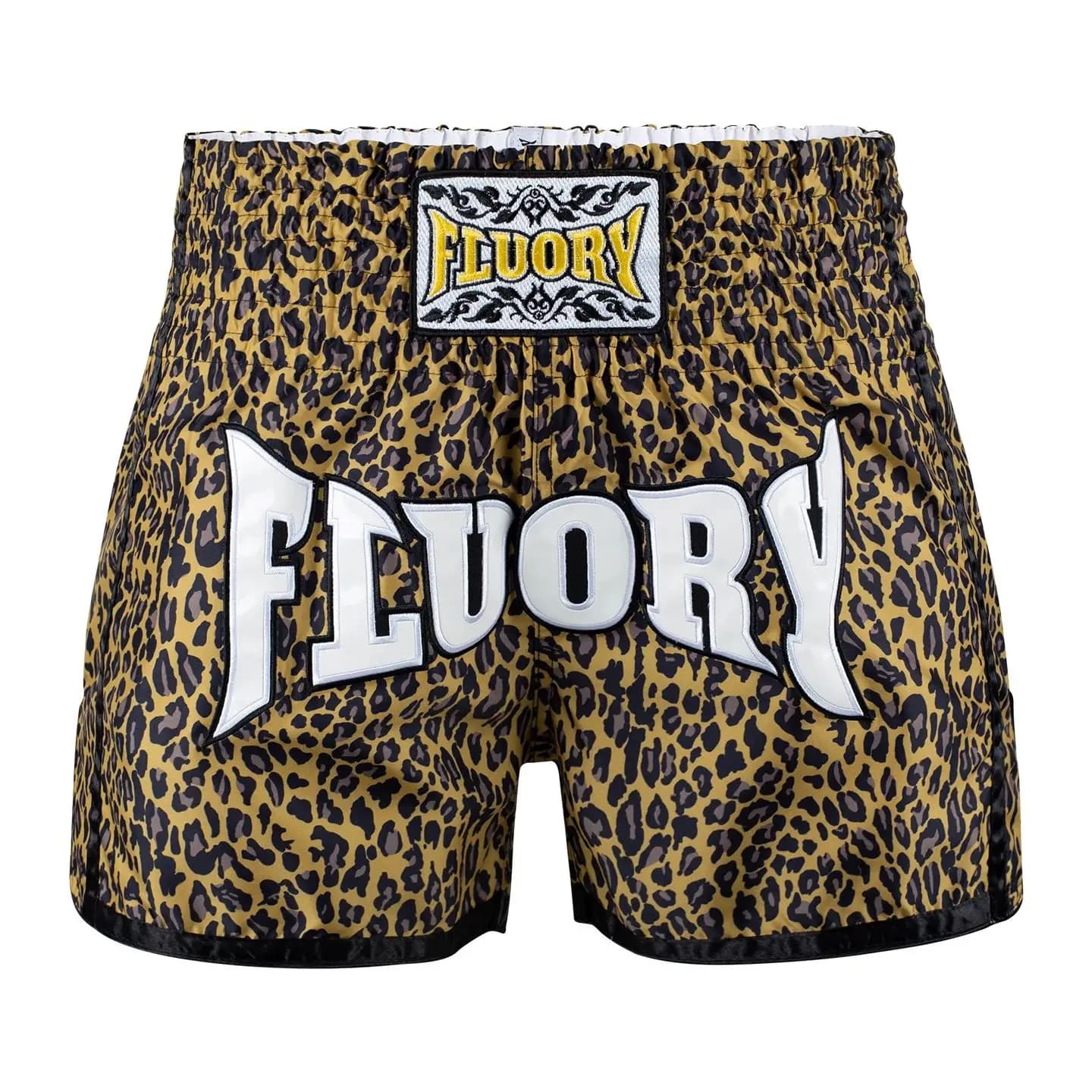Short de combat imprimé fluoré Muay Thai - Boxe avec patchs brodés professionnels
