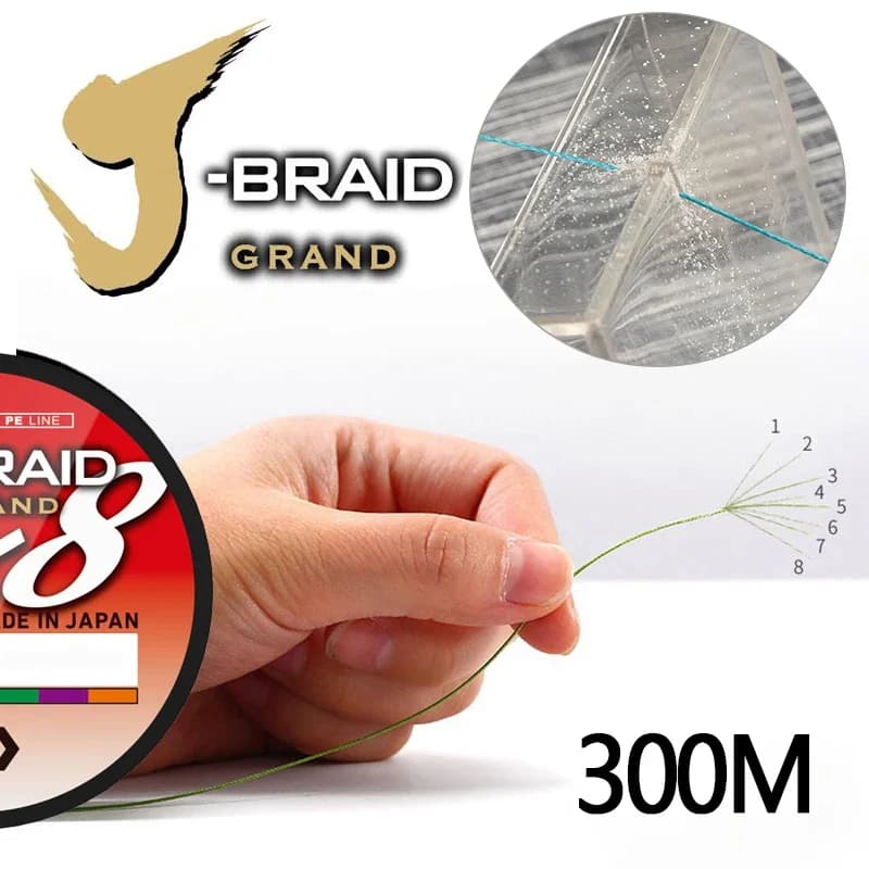 Ligne de pêche DAIWA J-BRAID GRAND X8 tressée - Fil PE japonais 300m pour carpe et leurres