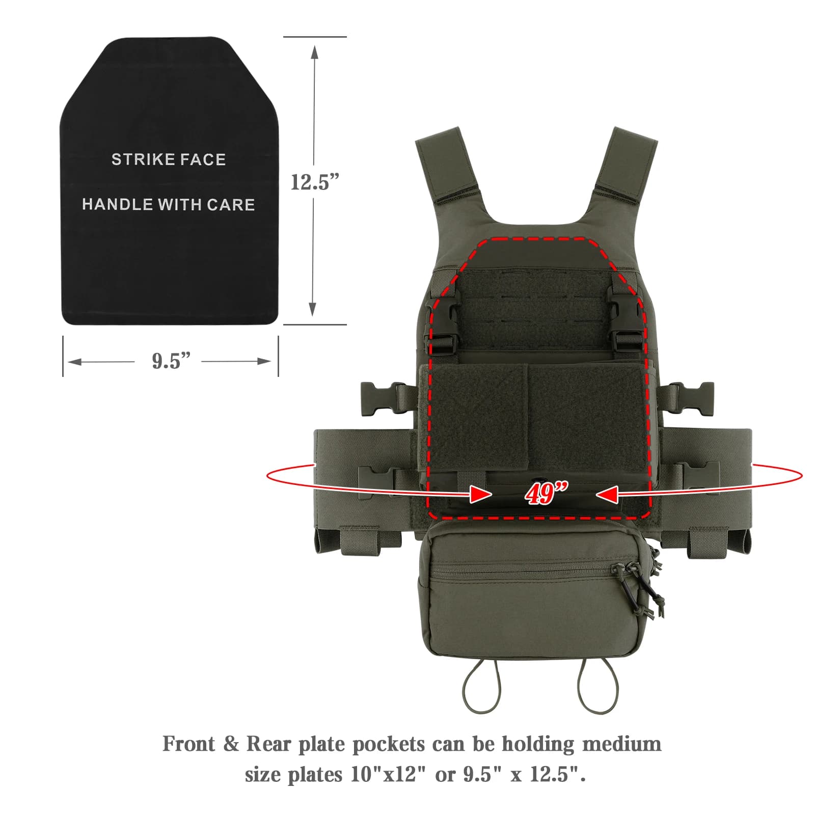Gilet tactique porte-plaque camouflage MK3, ceinture élastique et pochette pour pêche discrète en milieu naturel