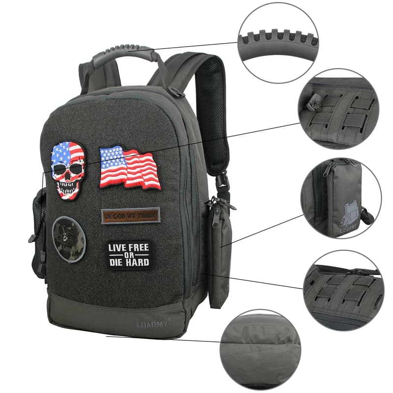Sac à dos militaire étanche 35L pour pêche - Multifonction avec compartiment ordinateur portable