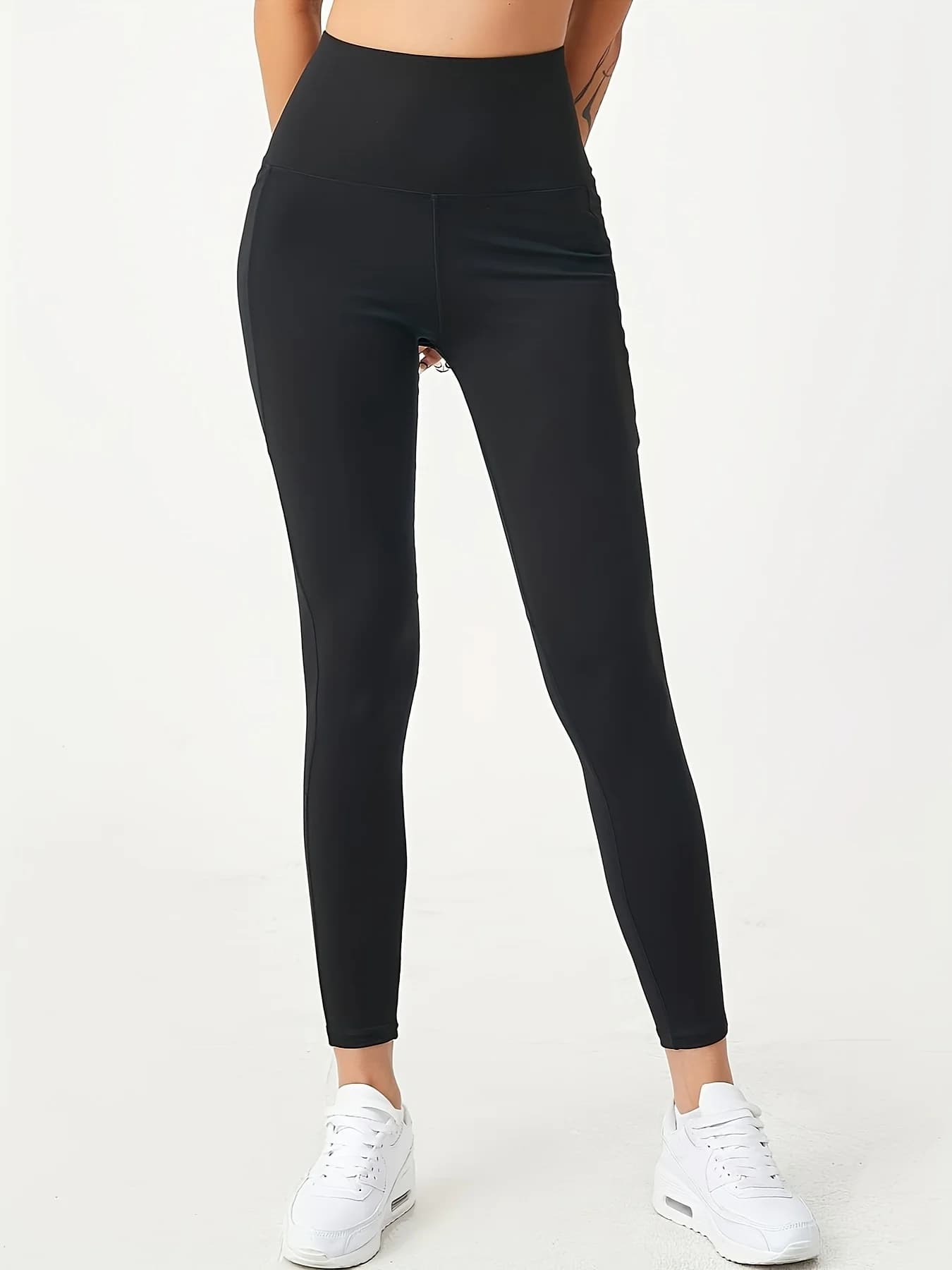 Leggings polaire femme épais - Pantalon yoga serré taille haute avec poches pour pêche confortable