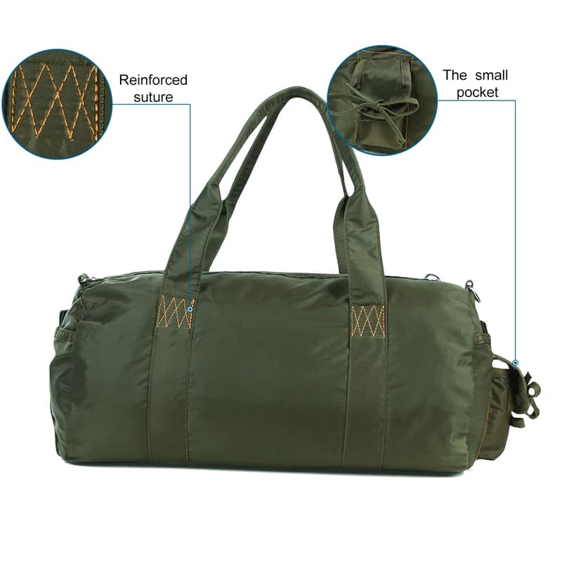 Sac de voyage pêche extérieur LQARMY-DulParachute, sac bandoulière étanche nylon 1000D pour camping et randonnée