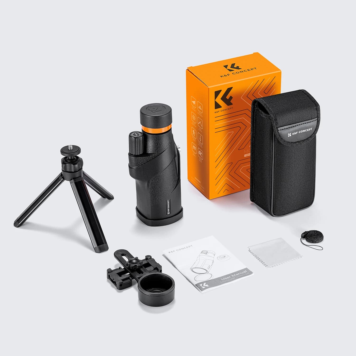 Télescope monoculaire 12x50 étanche pour observation oiseaux et chasse - HD BAK4 avec support téléphone