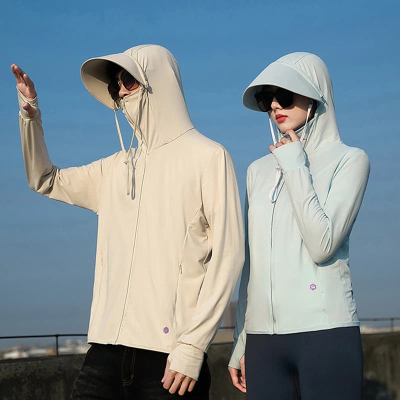 Vêtements d'été fins pour couple - Protection solaire UV, soie glacée respirante, sport et loisirs extérieurs