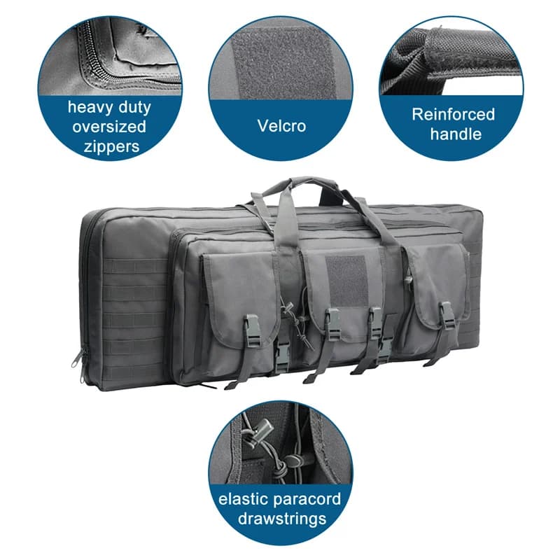 Étui à fusil double molle LQARMY pour airsoft sniper et chasse, sac à dos
