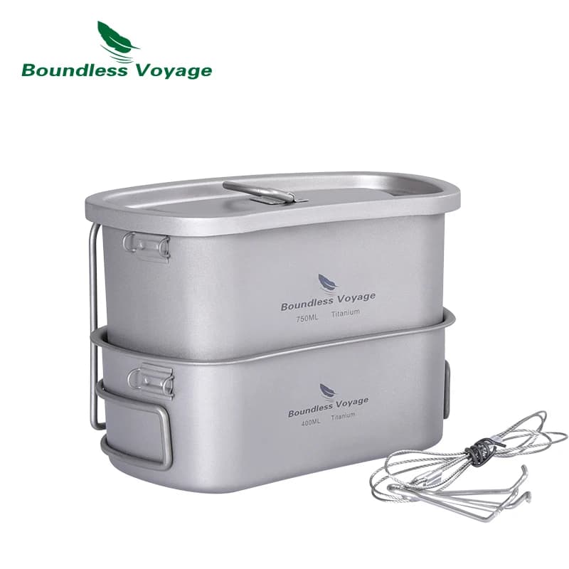 Bouteille titane 1100ml pour pêche et camping - Ustensile militaire robuste avec bol 400ml