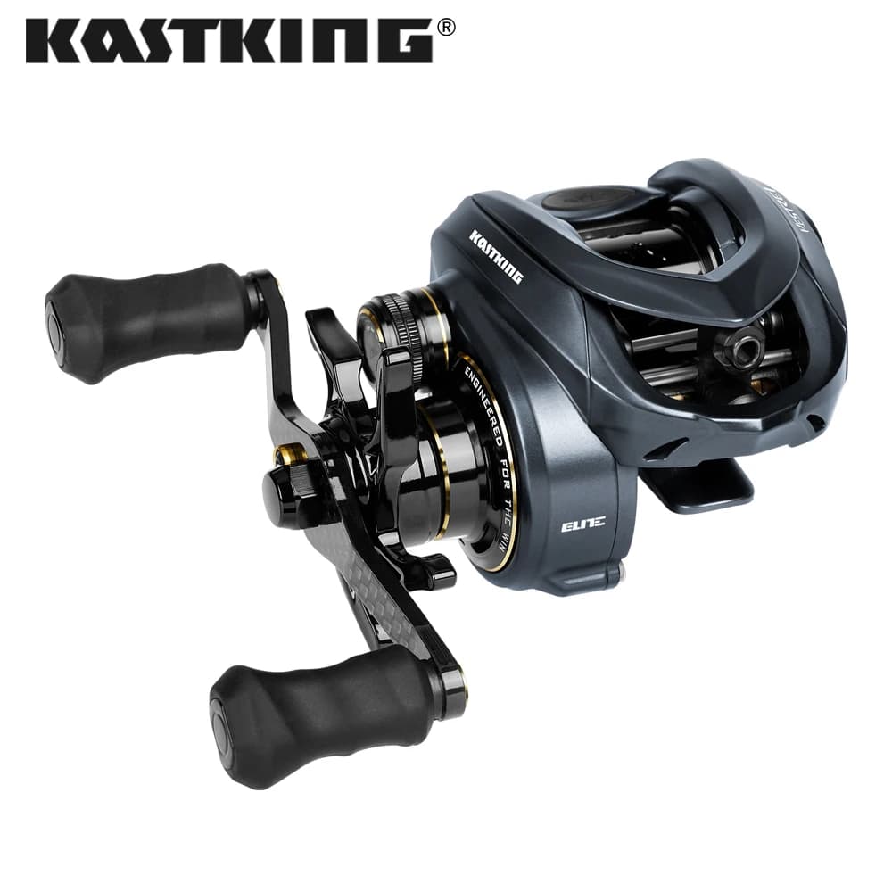 Moulinet de pêche KastKing Kestrel Elite haute vitesse 8.4:1 avec frein 6KG pour carnassiers