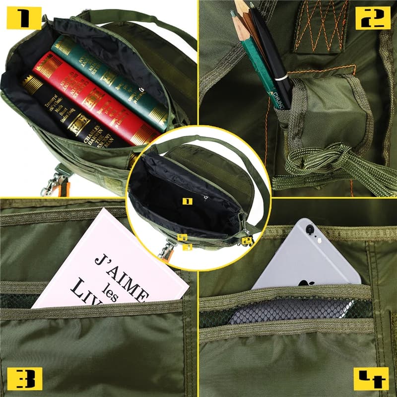 Sac bandoulière Dulinived imperméable pour pêcheur - Sac poitrine homme trekking camping extérieur