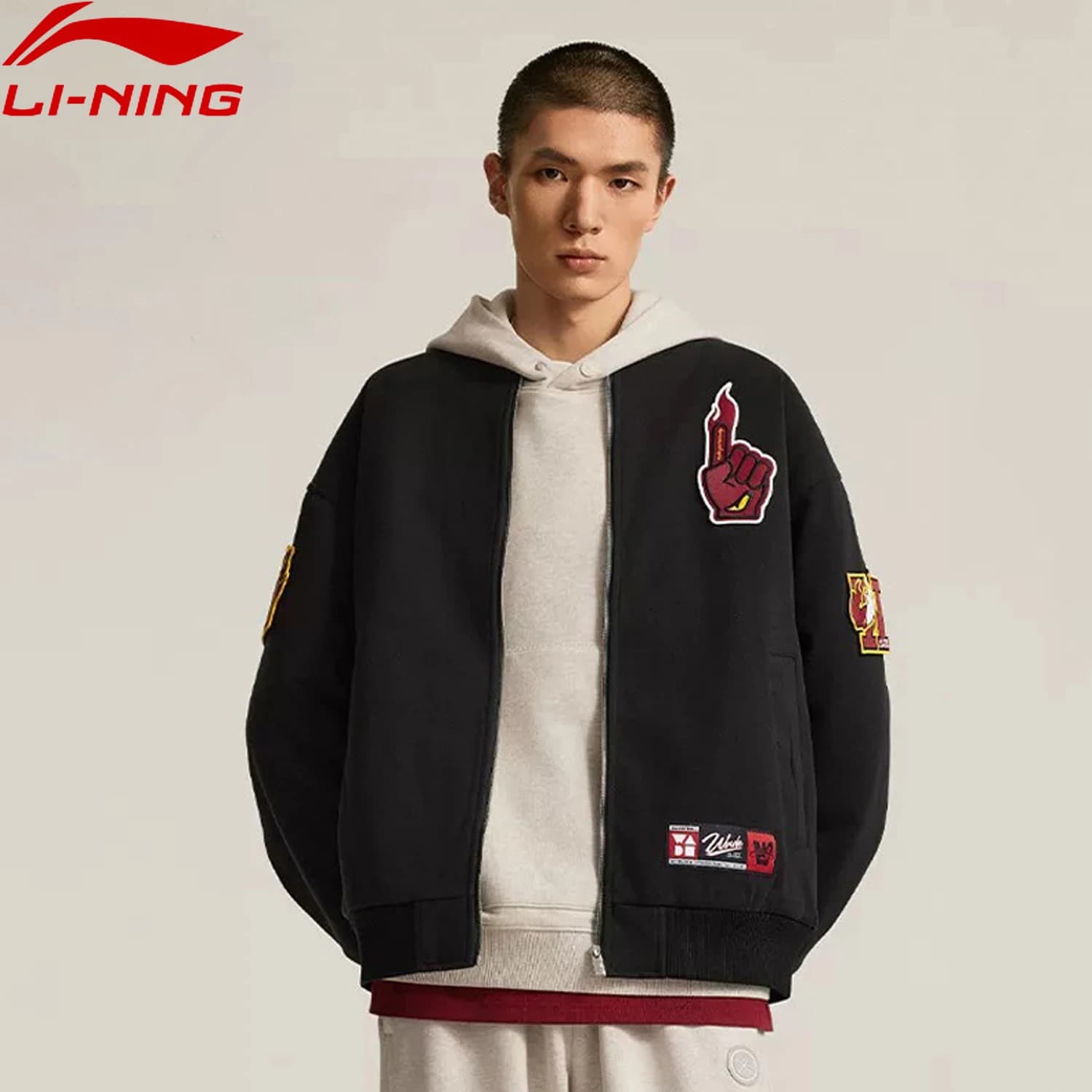 Veste Li-ning Wade homme coupe ample polyester doublure chaude manteau décontracté élégant AJMV143