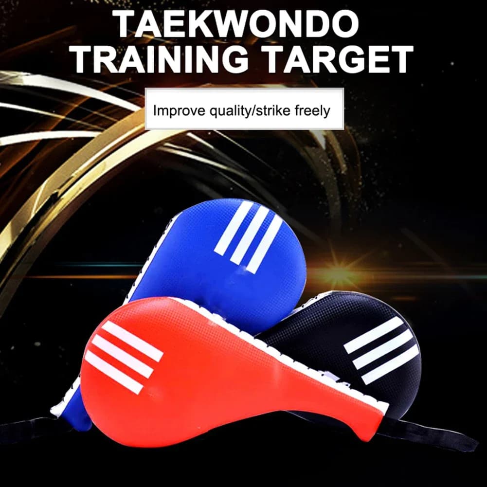 Cible pied PU entraînement boxe Taekwondo - Coussin coups karaté poignée main élastique portable
