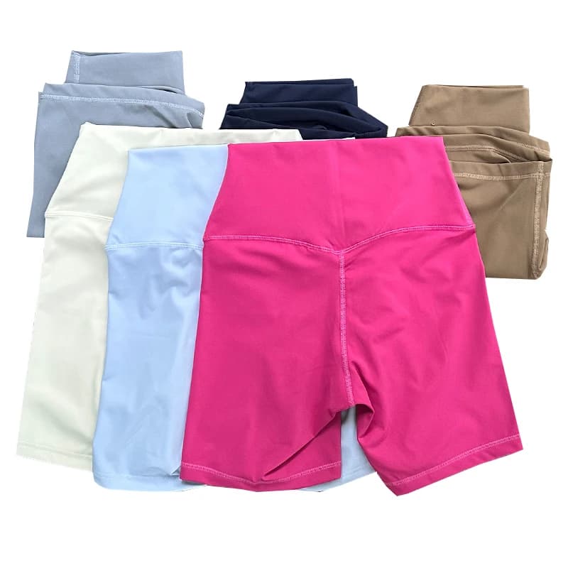 Short sport femme taille haute Yoga course à pied Nylon haute élasticité coupe cintrée