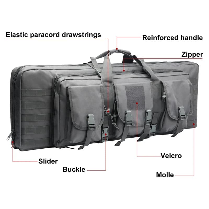 Étui à fusil double molle LQARMY pour airsoft sniper et chasse, sac à dos