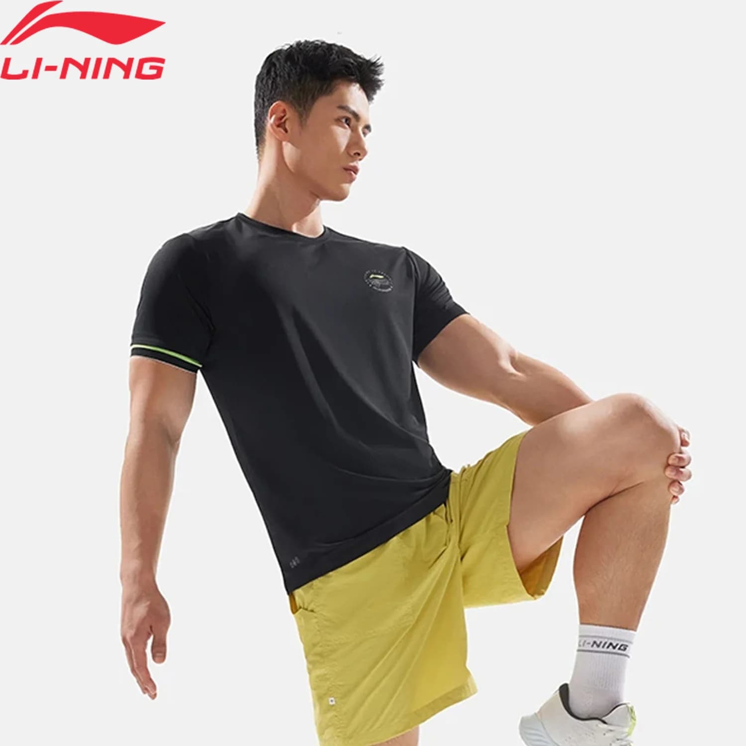 T-shirt de course homme Li-Ning AT AIR 100% polyester - Coupe 3D respirant pour sport professionnel