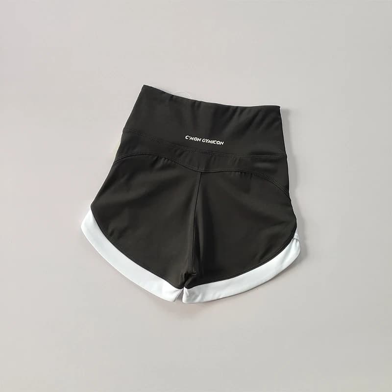 Short sport femme contrasté taille haute - Pantalon yoga respirant pour pêche estivale active