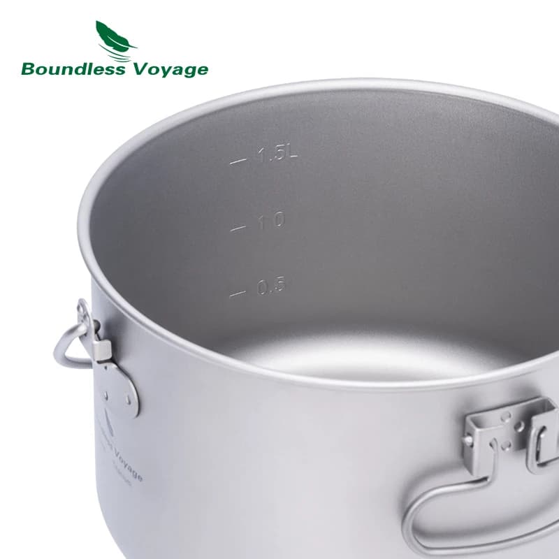 Pot camping titane léger grande capacité 2900ml pour randonnée pêche et aventures en plein air