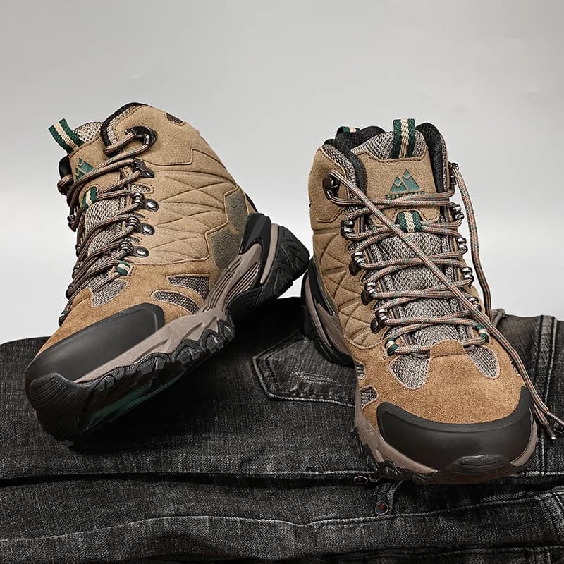 Bottes randonnée homme imperméables tactiques - Bottes combat militaires daim pour trekking et pêche