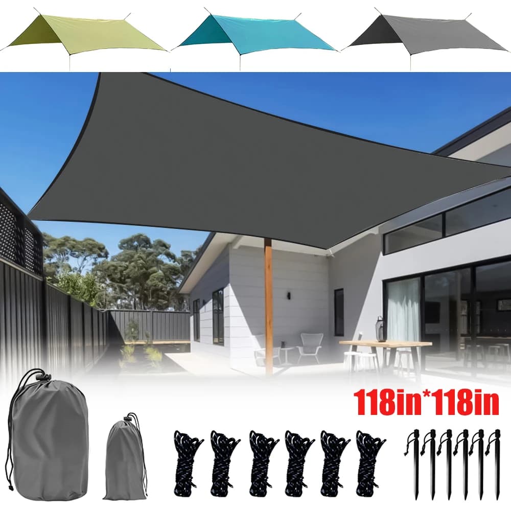 Tente de Camping Familiale 10x10 Pieds Étanche Pliante avec Grand Auvent Abri Soleil pour Glamping