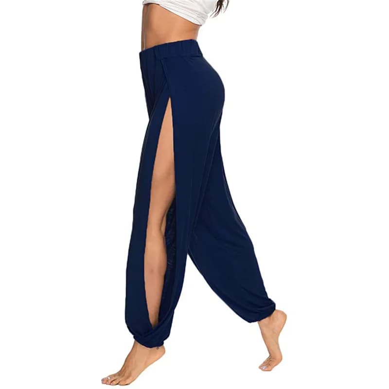 Pantalon yoga femme taille haute élastique Mode - Coupe décontractée hippy avec fente haute Harlan