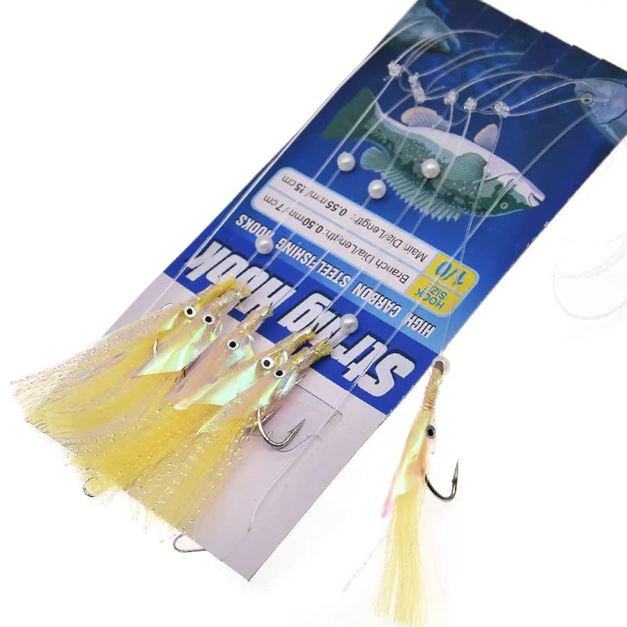 Pack de crochets JYJ peau de poisson laser - Sabiki pour pêche en mer du maquereau espagnol