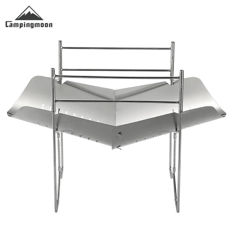 Barbecue portable pliant Campingmoon acier inoxydable - Gril de pêche compact pour repas en plein air