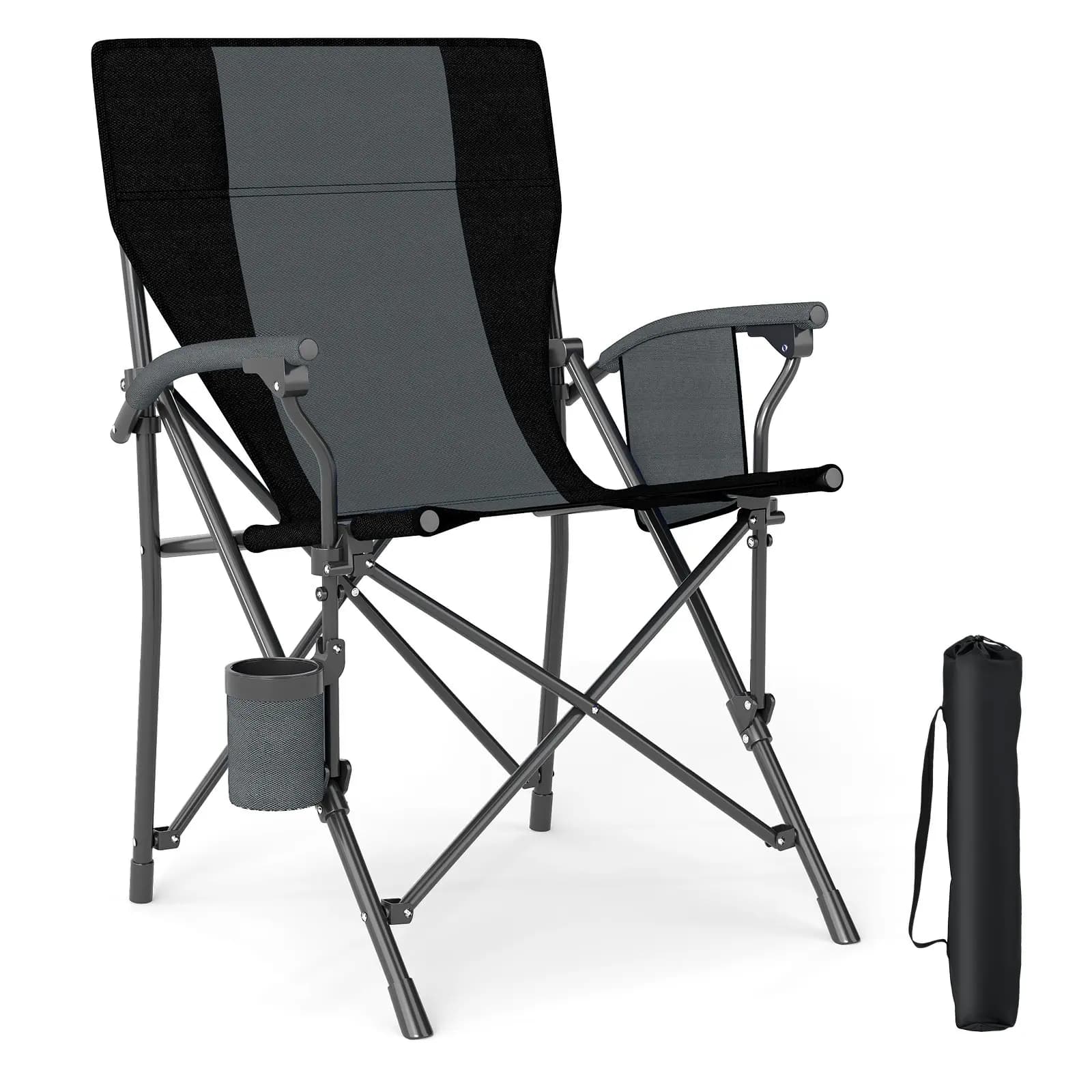 Chaise Oxford pliante camping portable - Siège pêche noir une pièce pour extérieur