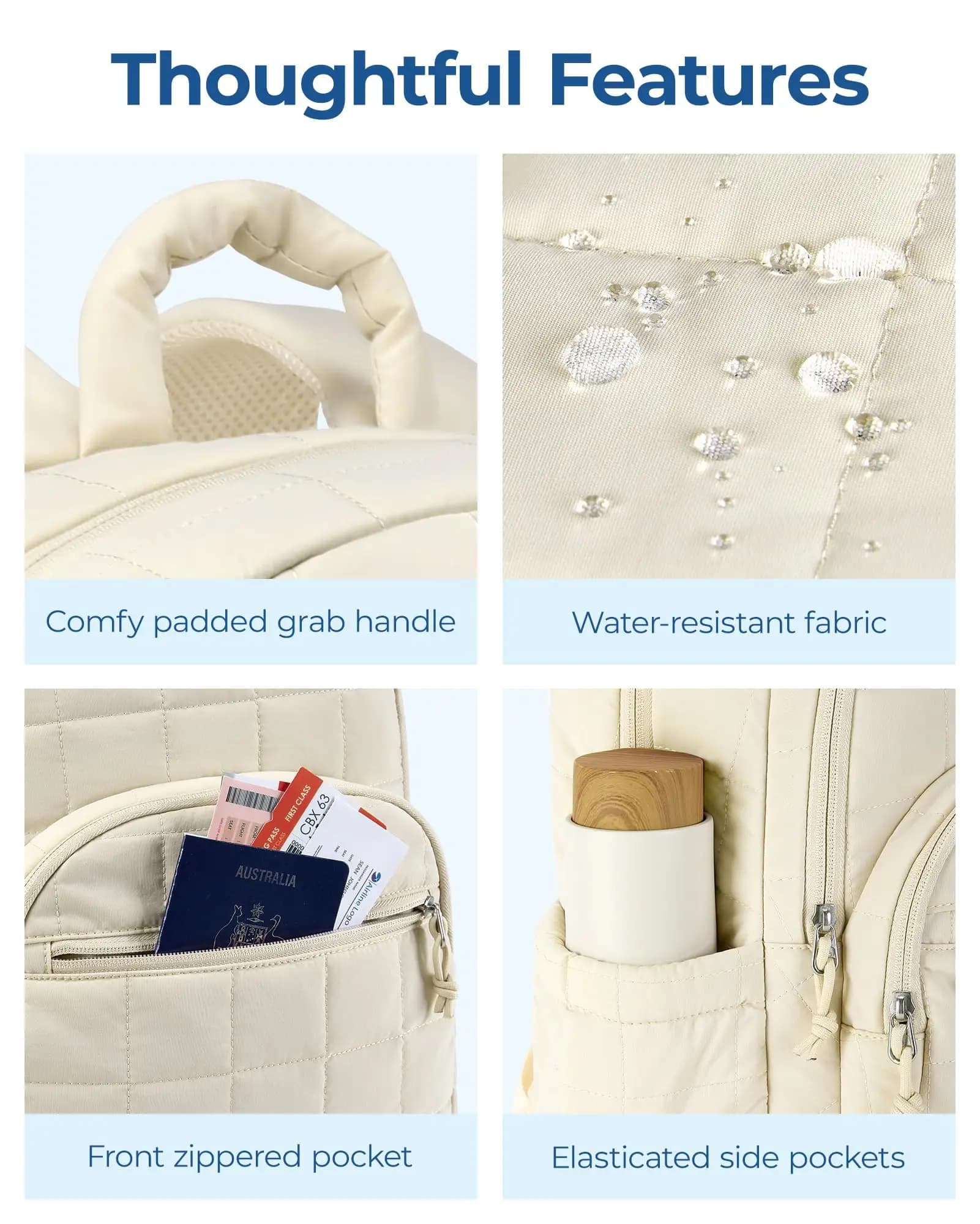 Sac à dos femme BAGSMART grande capacité voyage études avec compartiment ordinateur pêche