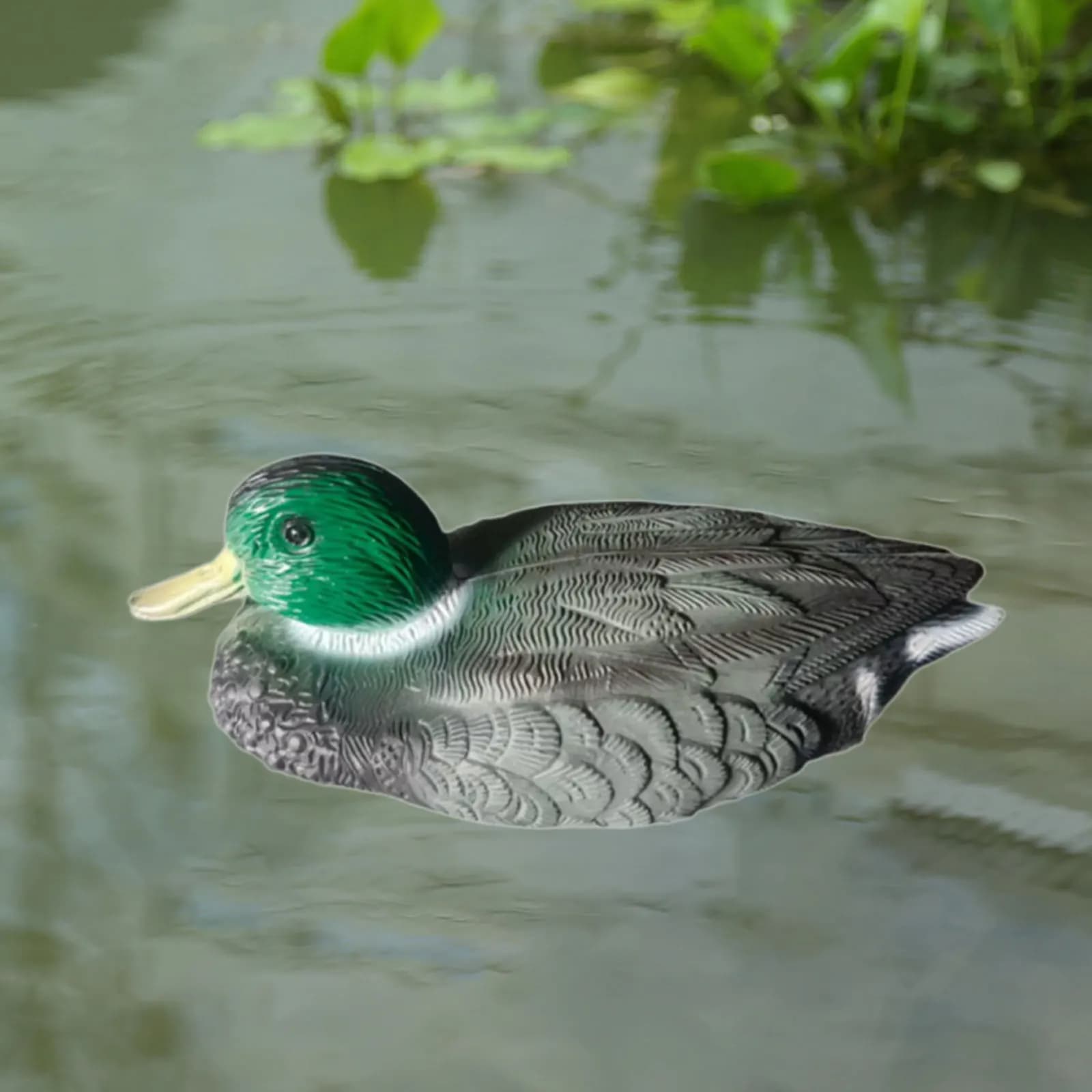 Leurre canard mâle flottant plastique décoration jardin et chasse aux canards