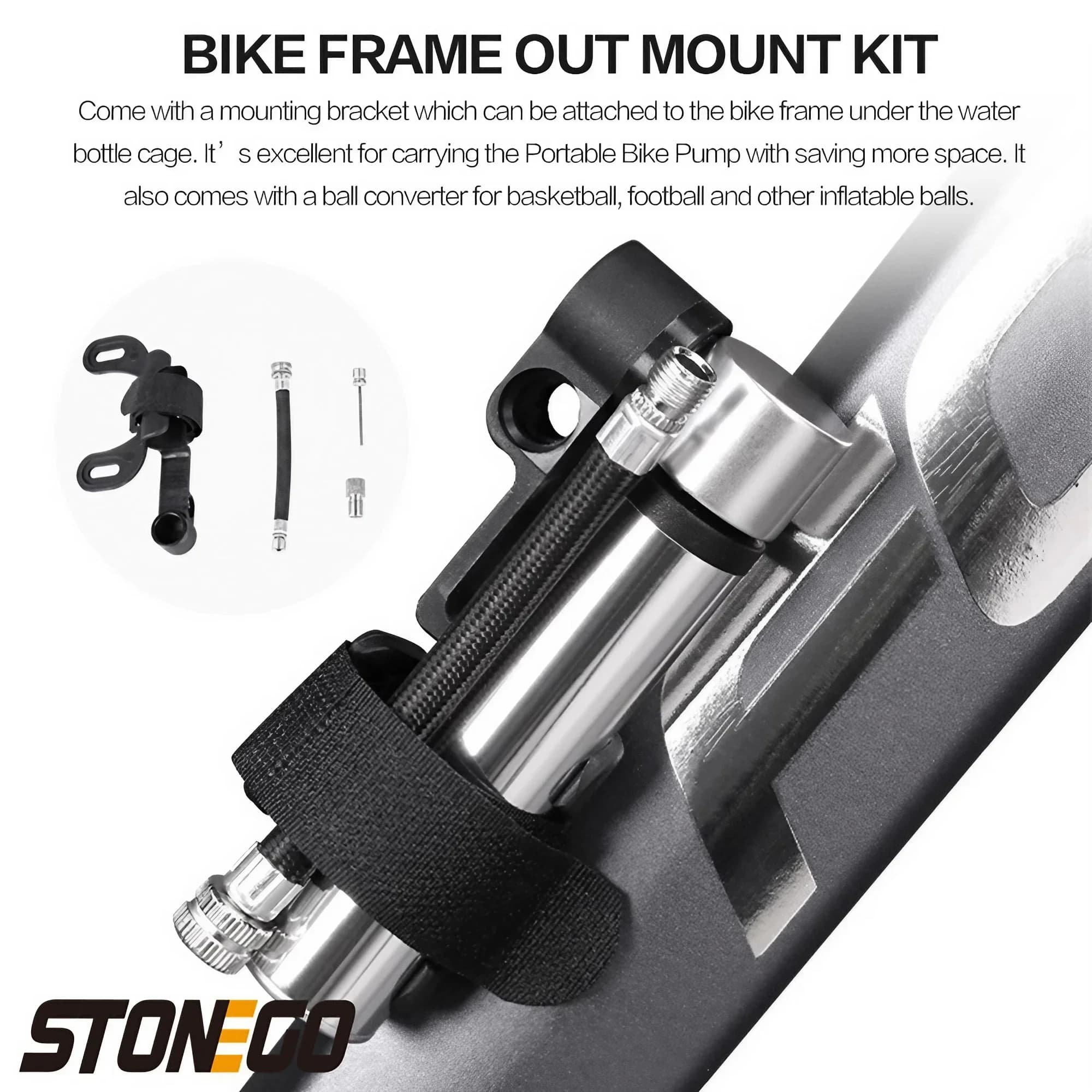 Mini pompe à vélo portable 120PSI ultralégère pour valves Presta/Schrader - Accessoire pêche mobile