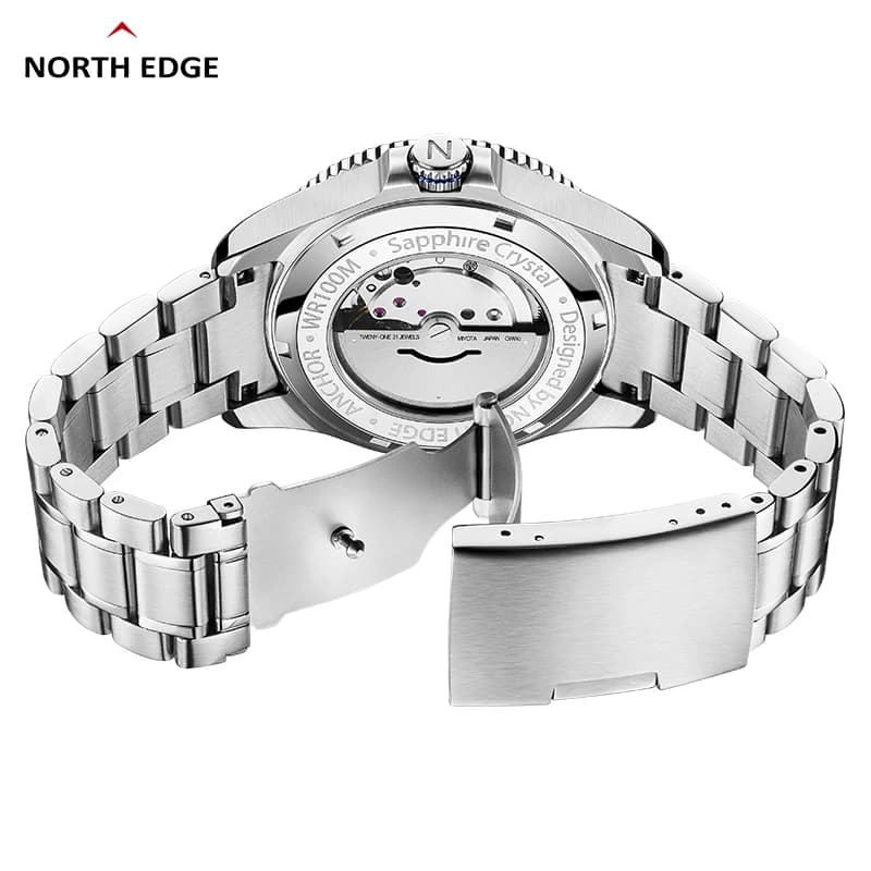Montre mécanique homme NORTH EDGE ANCHOR 42mm - Verre saphir étanche 10bar mouvement automatique MIYOTA 8215