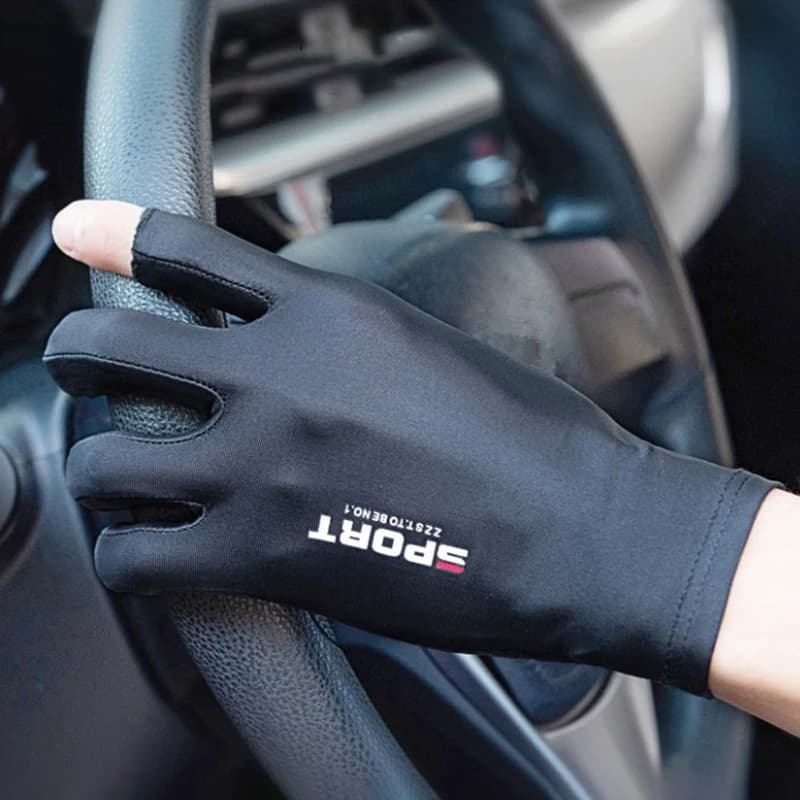 Gants soie glacée été hommes protection solaire pêche conduite vélo randonnée respirants