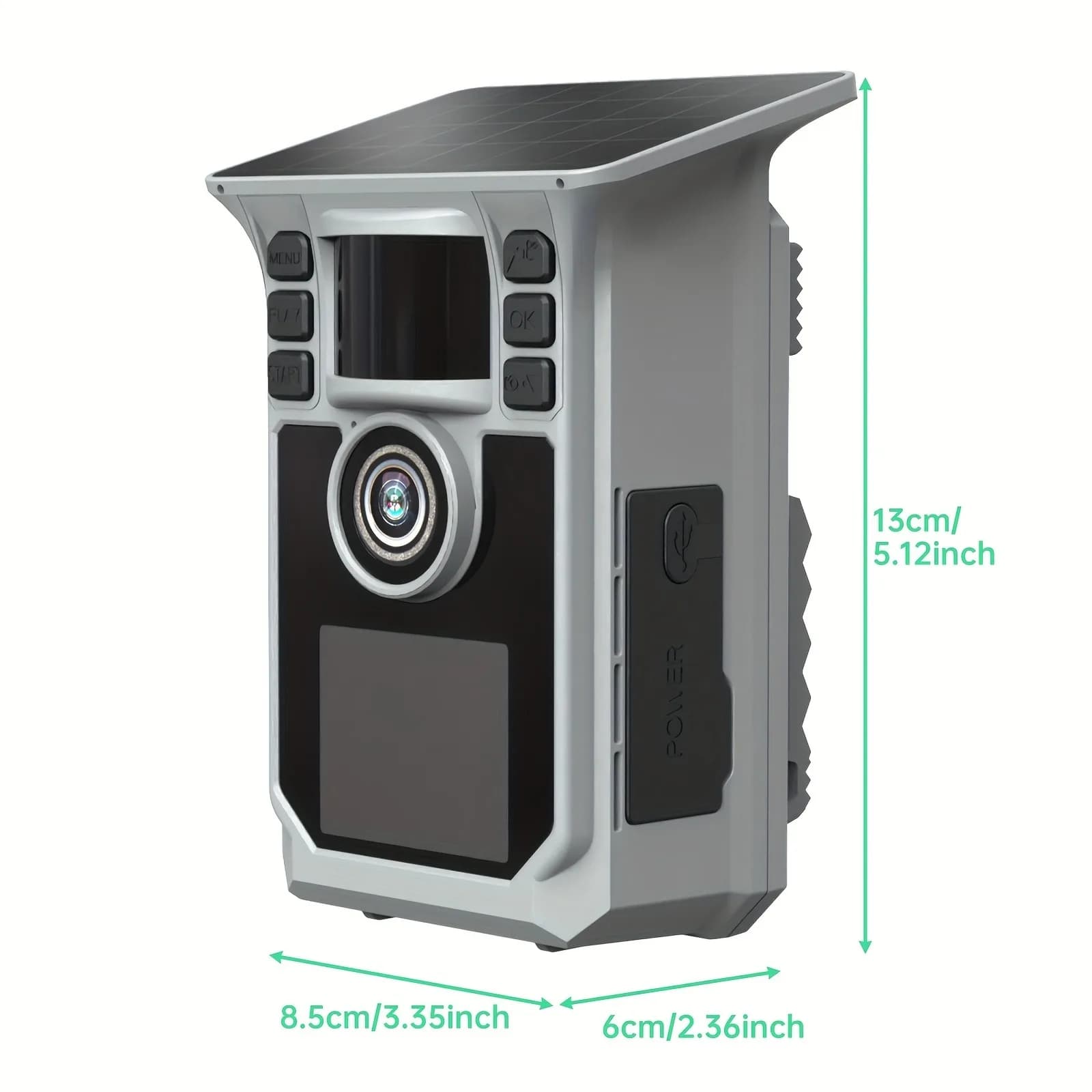 Caméra de chasse 4K 64MP WiFi solaire IP67 avec vision nocturne et détection de faune longue autonomie
