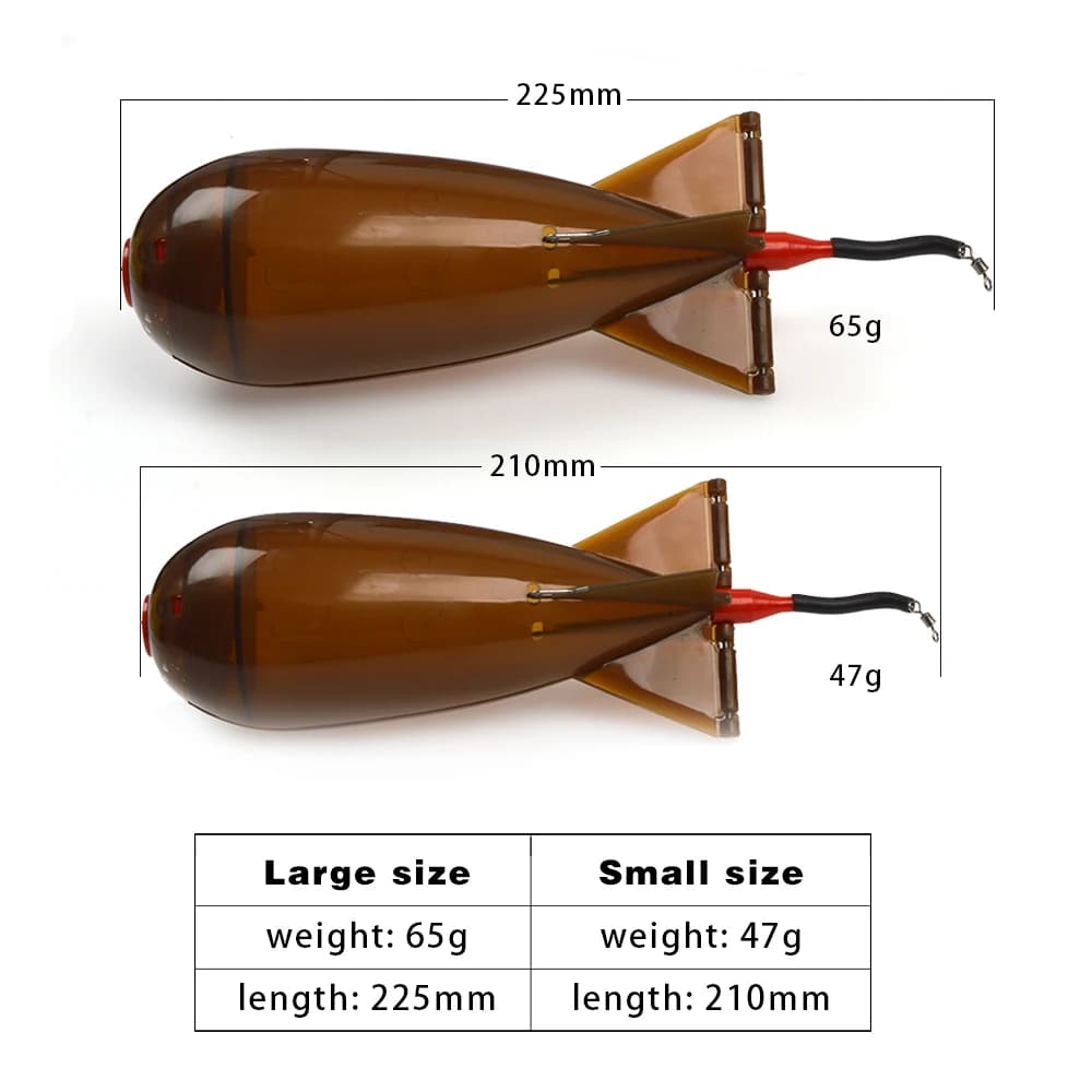 Feeder Rocket Pêche 2 Tailles Grand Petit pour Amorçage Spod Bomb et Lancer d'Appâts